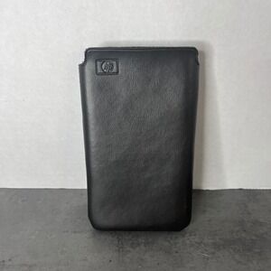 HP Black Leather Sleeve Case Cover Protector Pouch‎ 5.5 x 3.25 inches EUC